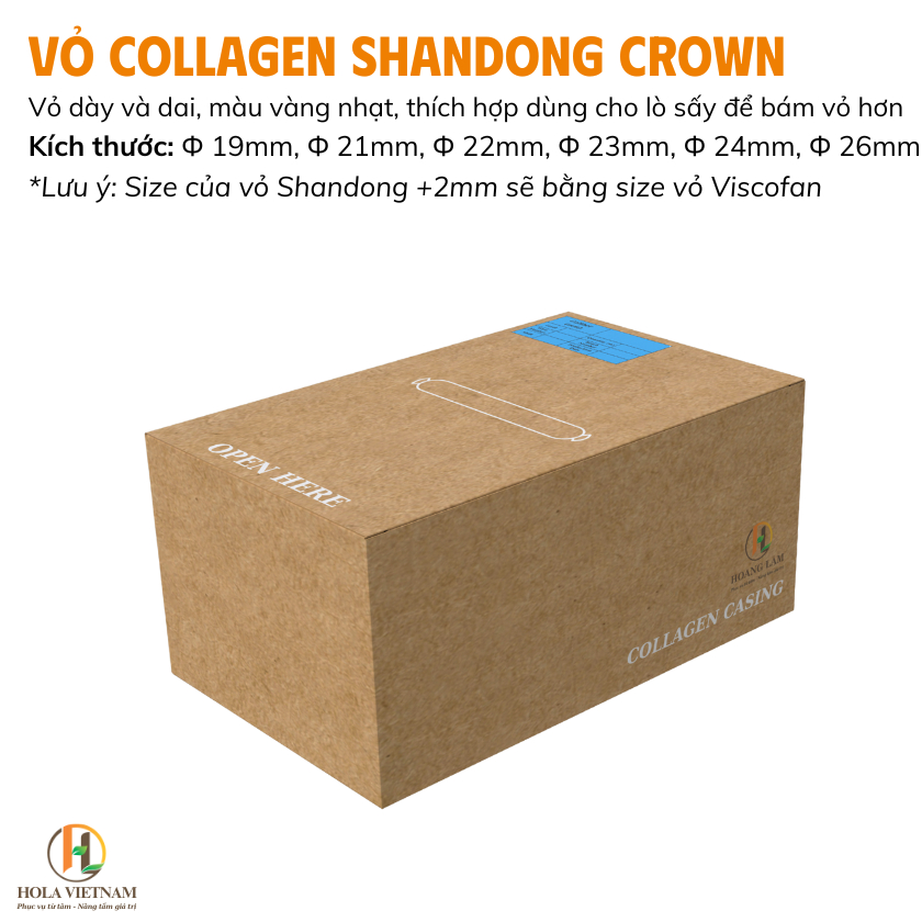 vỏ xúc xích vo collagen shandong crown